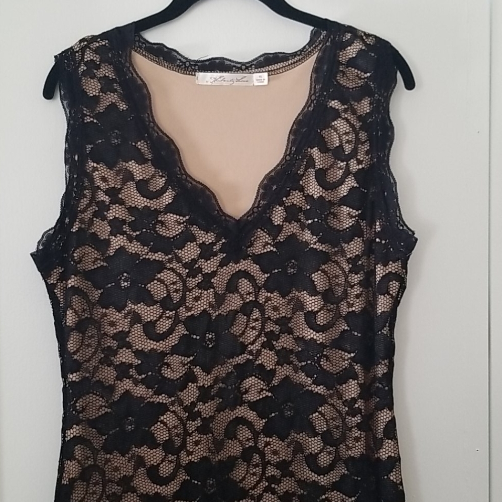 Lacey black mini dress